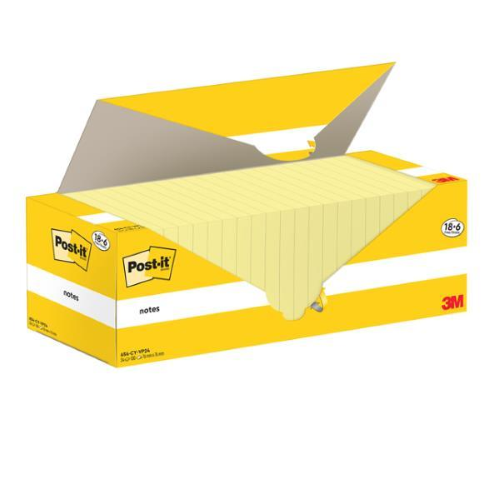 Blocco foglietti Post-it Notes - 654-CY-VP24 - 76 x 76 mm - giallo Canary - 100 fogli - Post-it - conf. 24 blocchi